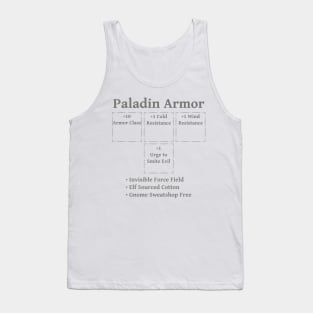 Paladin Armor: Role Playing DND 5e Pathfinder RPG Tabletop RNG Tank Top